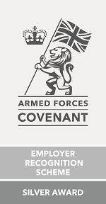 Armed forces covenant employer recognition scheme silver award logo