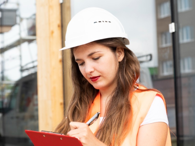 Female Engineer with pen & clipboard Female Engineer with pen & clipboard