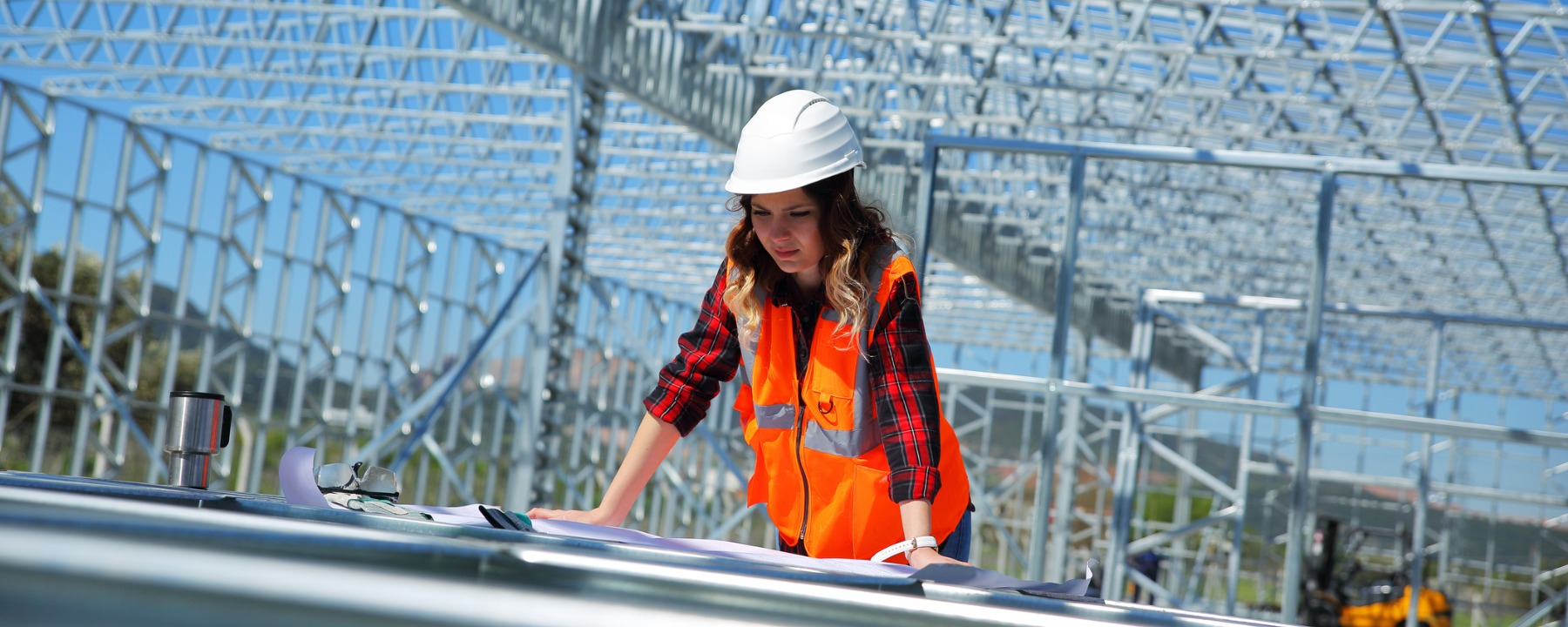 Female engineer at construction site
