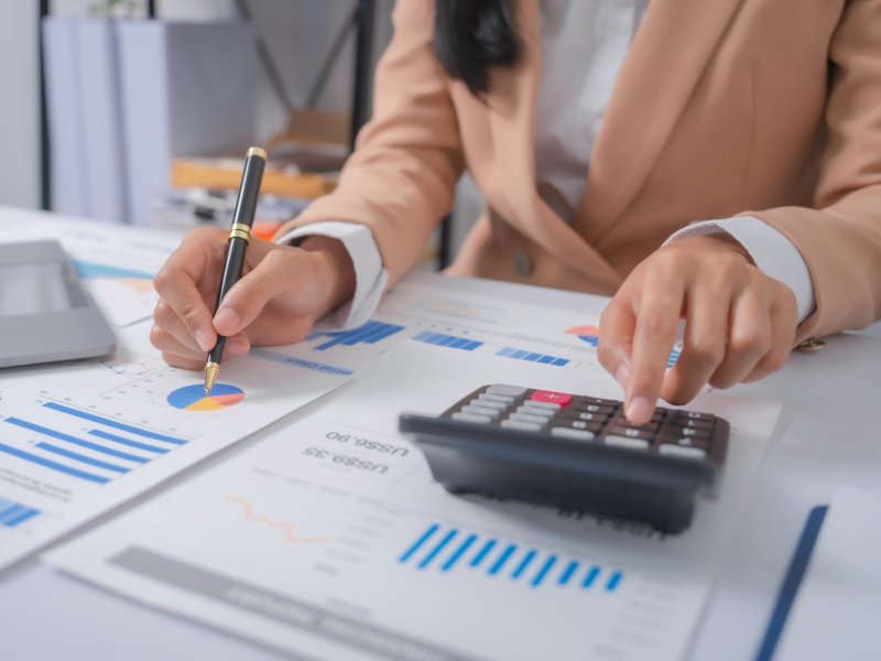 Business person accounts and finance
