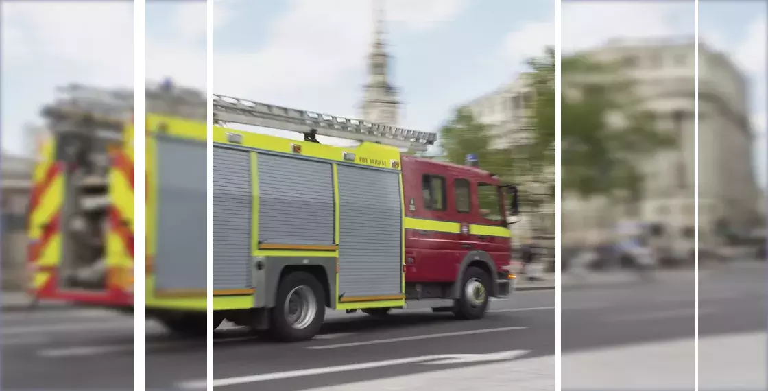 Moving fire engine in UK