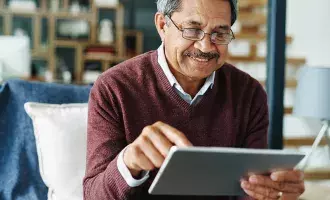 Customer using tablet