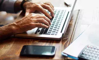 Business professional doing finances