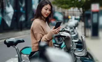 Banking - Girl checking phone
