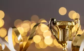 Gold award trophy