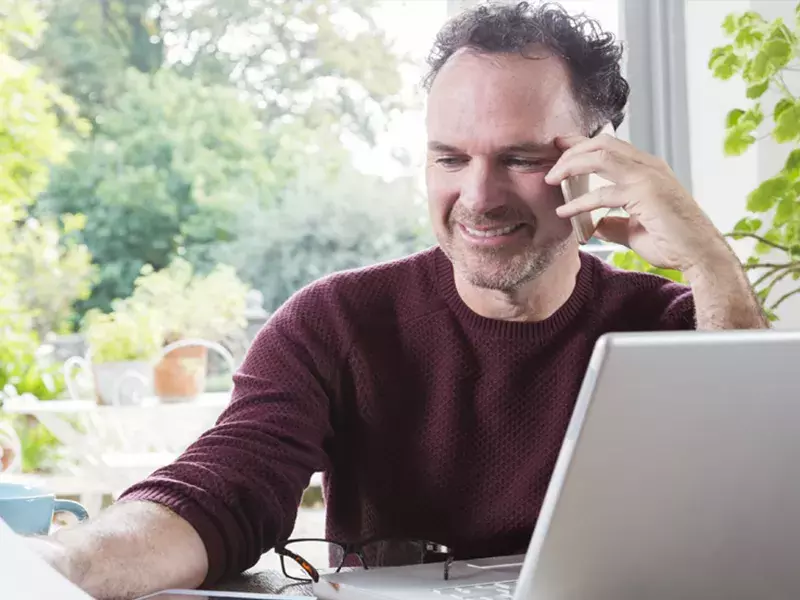 home-working-on-phone