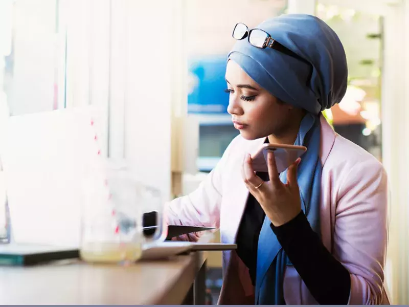 Young woman talking on phone