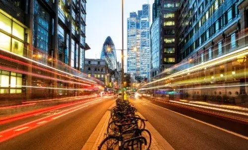 Shareholder information | Capita Traffic on bishopsgate street at dusk london UK
