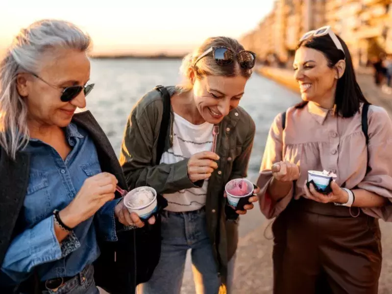 Travel-Ladies enjoying icecream