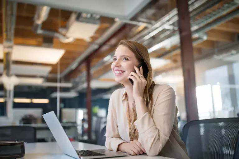 CX Woman on Phone