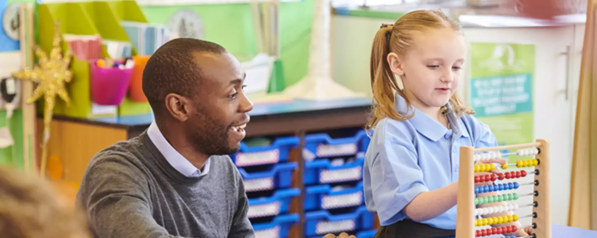 Learning and skills development Student and children making maths fun