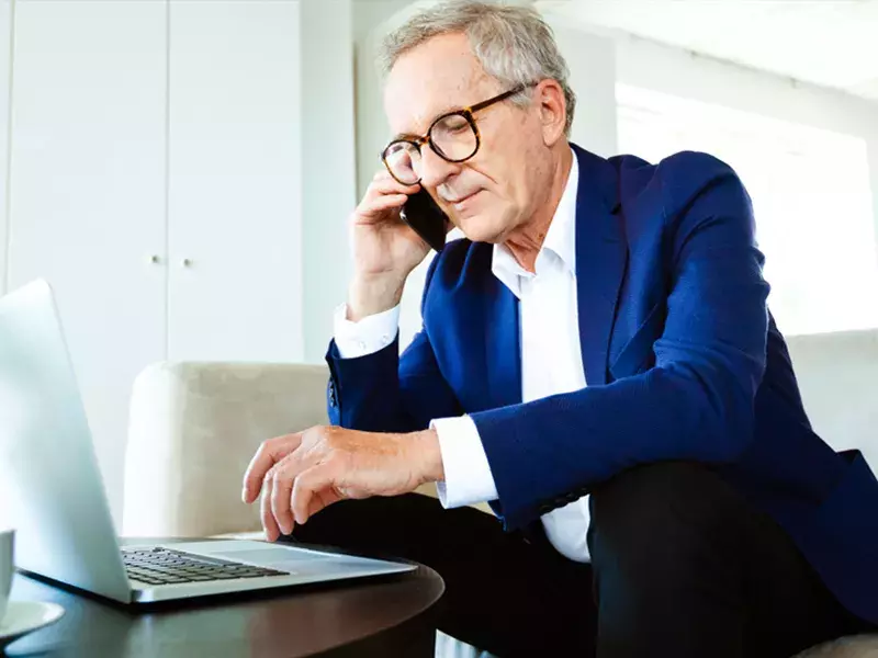 business man using laptop
